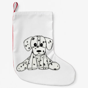 Dalmatian knuffelhond tekenomtrek eenvoudig zwart kleine kerstsok