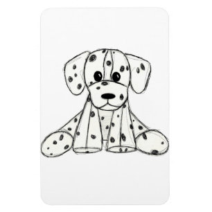 Dalmatian knuffelhond tekenomtrek eenvoudig zwart magneet