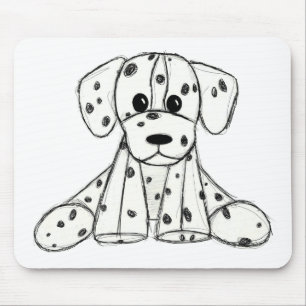 Dalmatian knuffelhond tekenomtrek eenvoudig zwart muismat