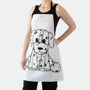 Dalmatian knuffelhond tekenomtrek eenvoudig zwart schort