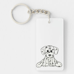 Dalmatian knuffelhond tekenomtrek eenvoudig zwart sleutelhanger
