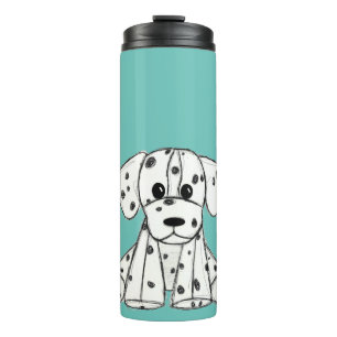 Dalmatian knuffelhond tekenomtrek eenvoudig zwart thermosbeker