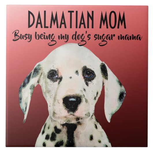 Dalmatian Mam Ceramic Tile Tegeltje (Voorkant)