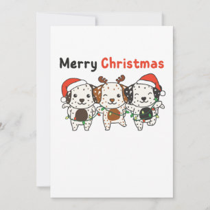 Dalmatian Merry Kerstmis Dogs Holiday Feestdagenkaart