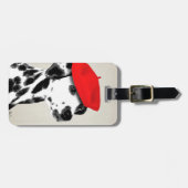 Dalmatian met rode Beret Bagagelabel (Voorkant horizontaal)