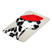 Dalmatian met rode Beret Magneet (Linkerzijde)