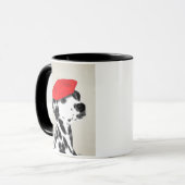 Dalmatian met rode Beret Mok (Voorkant links)