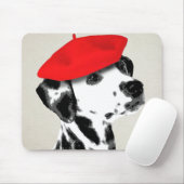 Dalmatian met rode Beret Muismat (Met muis)