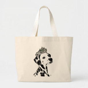 Dalmatian met Tiara 2 Grote Tote Bag