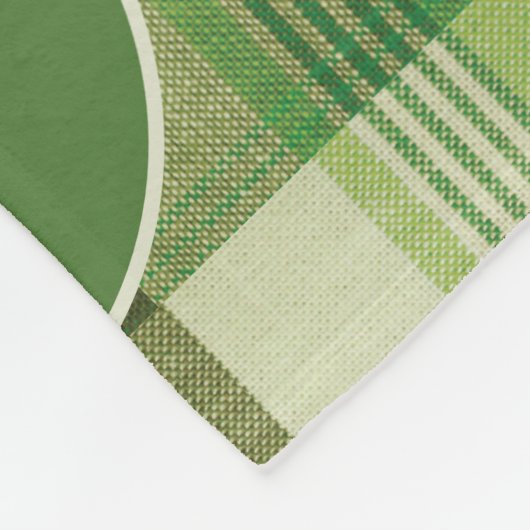 Dalmatian on Green Plaid with Dog's Name Fleece Deken