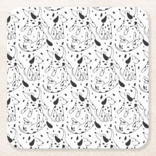 Dalmatian Pattern Vierkante Kartonnen Onderzetter