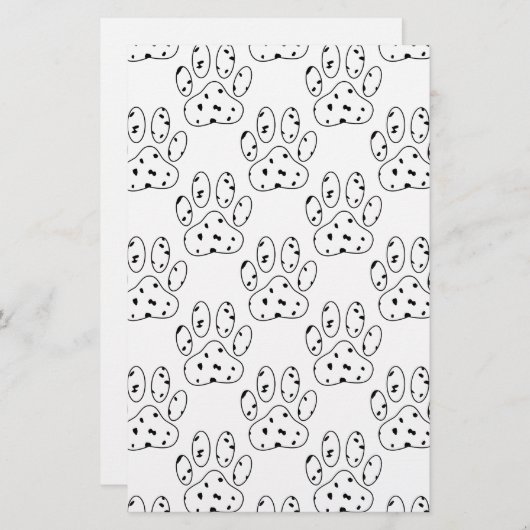 Dalmatian Paw Print Pattern Briefpapier (Voorkant / Achterkant)