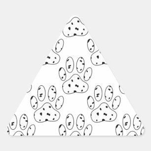 Dalmatian Paw Print Pattern Driehoek Sticker