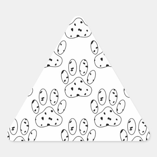 Dalmatian Paw Print Pattern Driehoek Sticker (Voorkant)