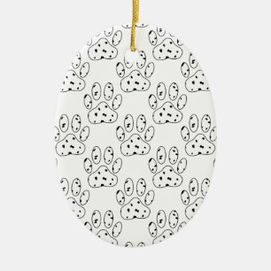 Dalmatian Paw Print Pattern Keramisch Ornament