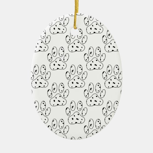 Dalmatian Paw Print Pattern Keramisch Ornament (Voorkant)