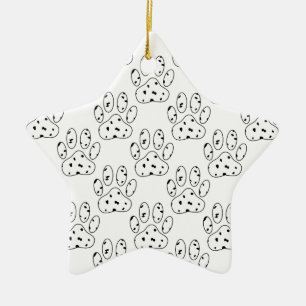 Dalmatian Paw Print Pattern Keramisch Ornament