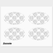 Dalmatian Paw Print Pattern Ovale Sticker (Vel)