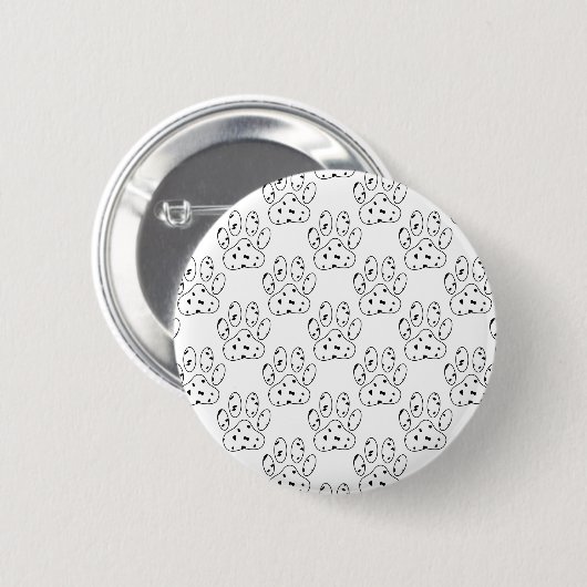 Dalmatian Paw Print Pattern Ronde Button 5,7 Cm (Voorkant /achterkant)