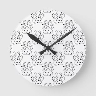 Dalmatian Paw Print Pattern Ronde Klok