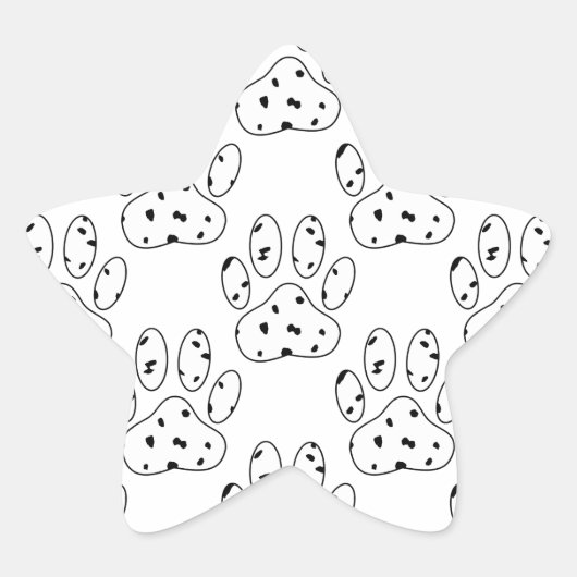 Dalmatian Paw Print Pattern Ster Sticker (Voorkant)