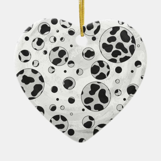 Dalmatian Polka Dot Black and White Keramisch Ornament (Voorkant)
