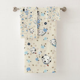 Dalmatian Puppy Floral Bath Towels Bad Handdoek