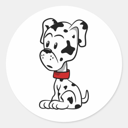 Dalmatian Puppy Ronde Sticker (Voorkant)
