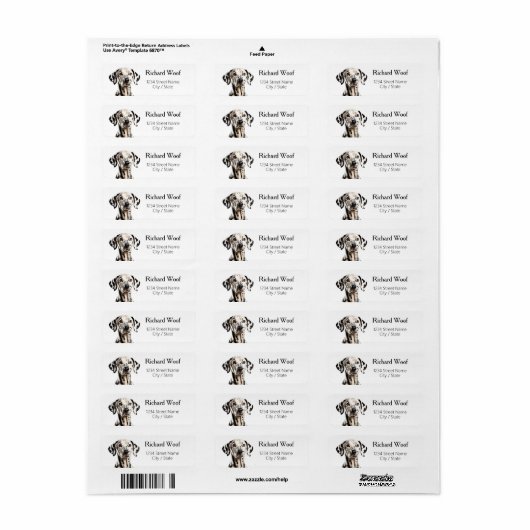 Dalmatian Return Address Labels (Full Sheet)