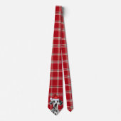 Dalmatian Santa Dog Red Holiday Plaid Christmas Stropdas (Voorkant)