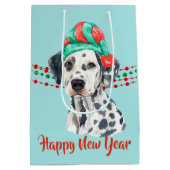 Dalmatian Santa Hat Holiday String Beads Medium Cadeauzakje (Achterkant)