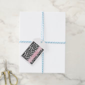 Dalmatian Spot Pattern Pink Bedankt Cadeaulabel (Met Touw)