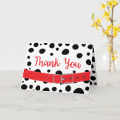 Dalmatian Spots Birthday Dank je Kaart (Gele Bloem)