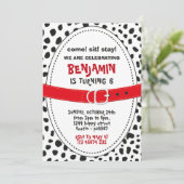 Dalmatian Spots Invitation for Birthday Party Dog  (Debout devant)