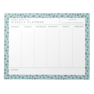 Dalmatian Turquoise Weekly Planner-laptop Notitieblok