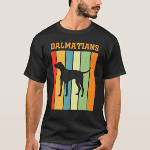 Dalmatians Schaduw Silhouette in retrokleuren T-shirt