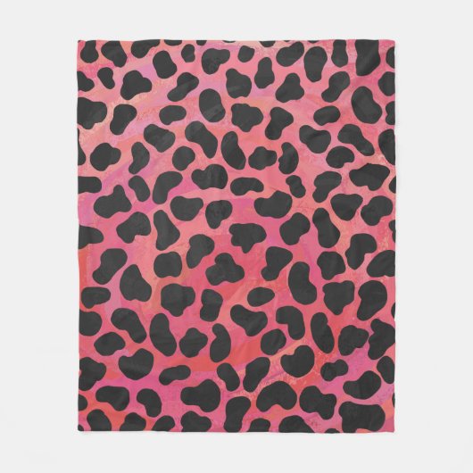 DalmatiDalmatian Black en Red Print Fleece Deken (Voorkant)