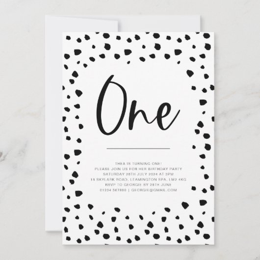 Dalmatie 1er anniversaire Invitation (Devant)