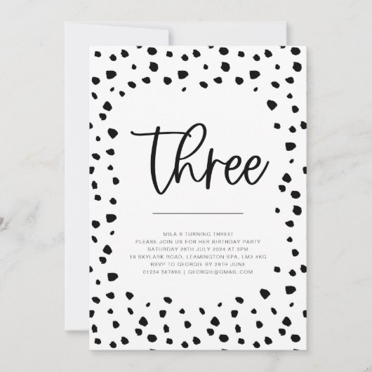 Dalmatie 3e anniversaire Invitation (Devant)