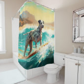 Dalmatie Strand Surfen Schilderij Douchegordijn (In situ)