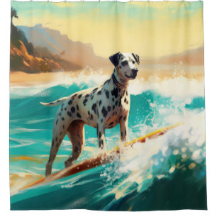 Dalmatie Strand Surfen Schilderij Douchegordijn