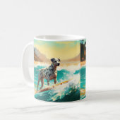 Dalmatie Strand Surfen Schilderij Koffiemok (Voorkant links)