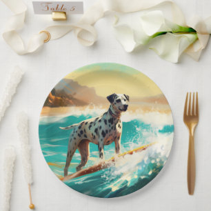 Dalmatie Strand Surfen Schilderij Papieren Bordje