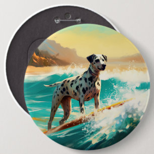 Dalmatie Strand Surfen Schilderij Ronde Button 6,0 Cm