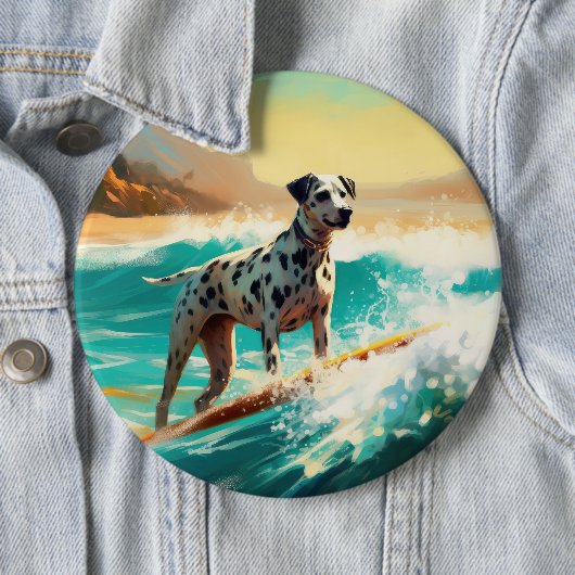 Dalmatie Strand Surfen Schilderij Ronde Button 6,0 Cm (In situ)