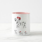 Dalmatien avec chiots combo mug deux tonalités. (Centre)