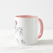 Dalmatien avec chiots combo mug deux tonalités. (Devant droit)