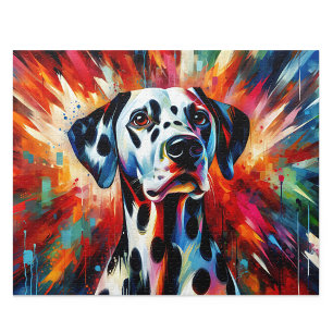 Dalmatien Puzzle : Style Acrylique à Taches Noires
