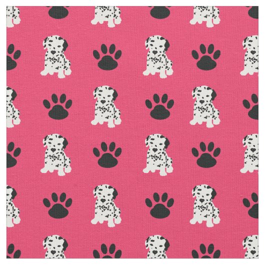 Dalmatien rouge et tissu de points paw (Fermer)