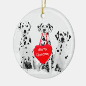 Dalmatiens désirant Joyeux Noël Coeur Ornement (Gauche)